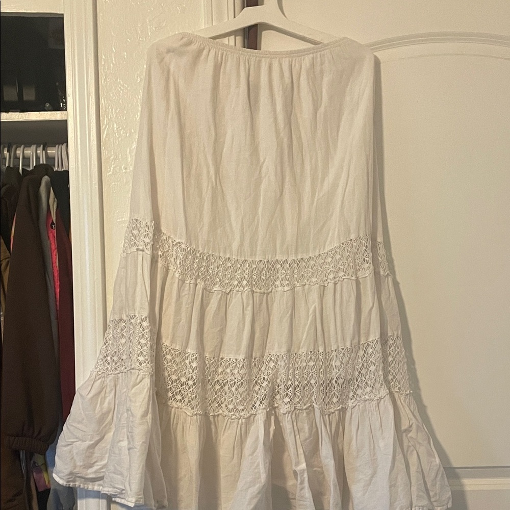 Style & Co. Cream Maxi Skirt with Lace Accents